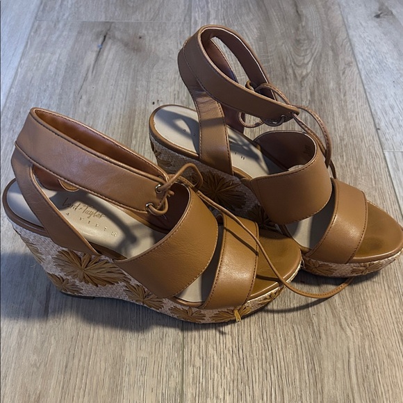 Lord & Taylor Tan Wedge Sandals - Picture 1 of 5